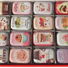 Торт из конфет стиль смешанный дизайн жестяная коробка/Коллекционные/Мини Железный корпус/ящик для хранения лекарств 32 шт./партия TB009