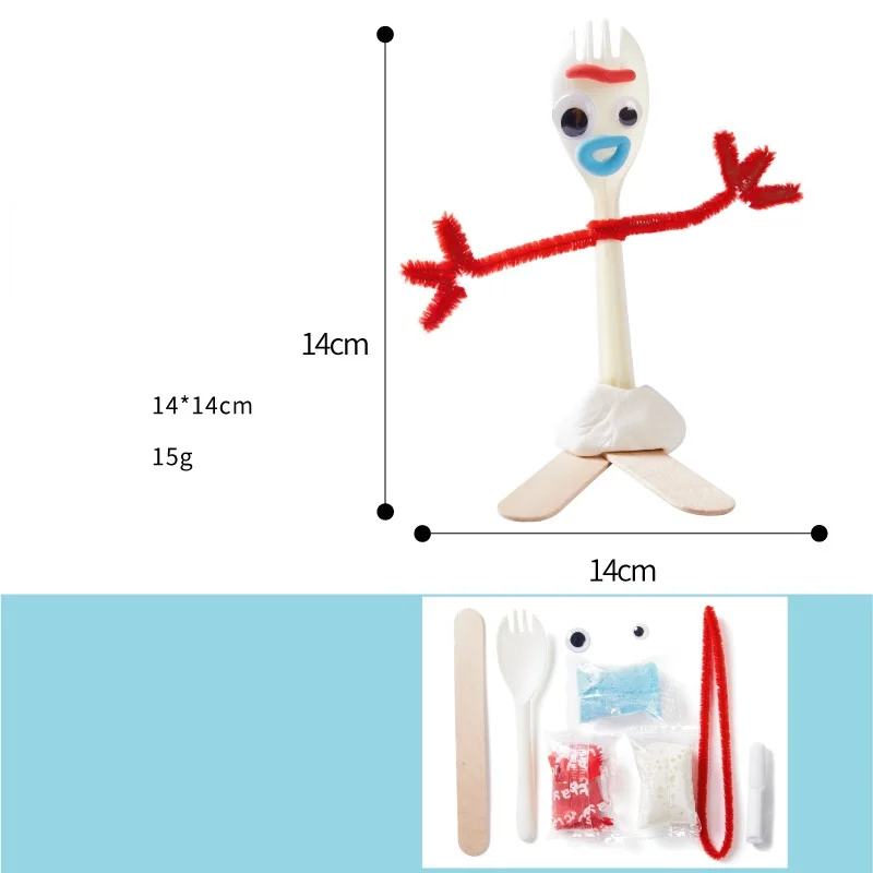 

HOT 14cm Parent-child Diy Forky Action Figure Toy Story 4 Cartoon Woody Jessie Slinky Dog Collectible Doll Toys for Children
