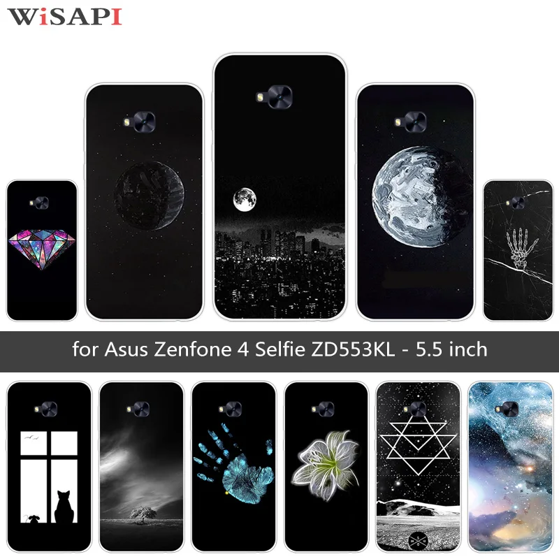 Для Asus Zenfone 4 Selfie ZD553KL Мягкий силиконовый чехол для задней панели телефона с Луной
