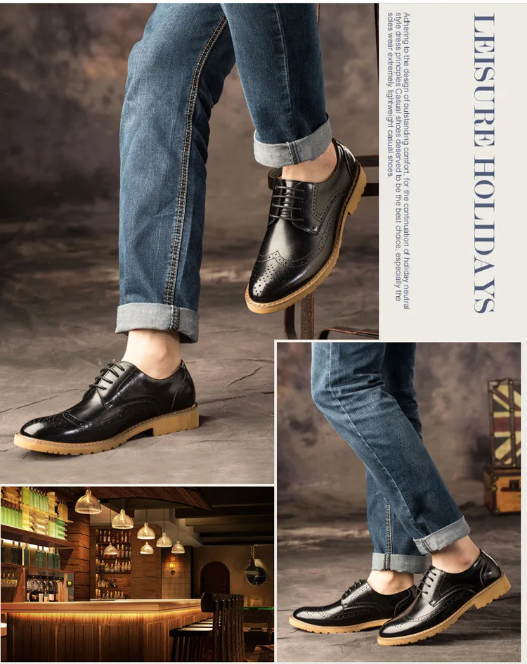 Merkmak/кожаная обувь с перфорацией типа «броги»; деловая модельная мужская обувь; классические офисные свадебные мужские туфли-оксфорды; Повседневная итальянская брендовая Дизайнерская обувь