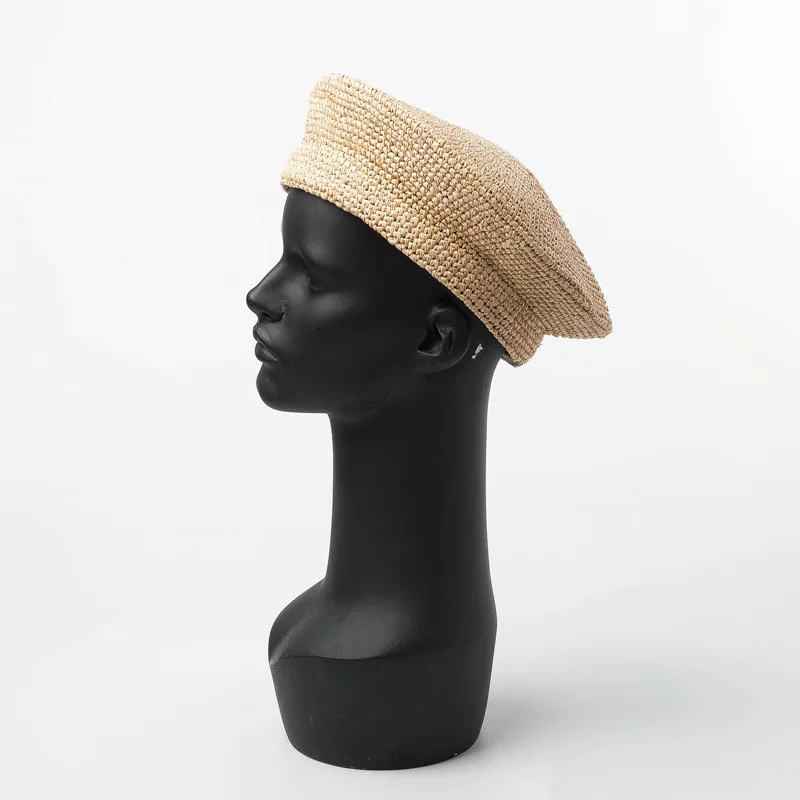 01901-HH7282 натуральная рафия ручная работа трава твердая Современная фэнциклоидная берет кепка мужская женская шляпа для отдыха