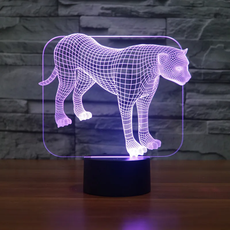 

Free Shipping Color changing Flashing touch sensor control Leopards Acrylic 3D LED Bedroom Night Light LED USB table Lamps