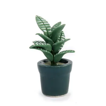 

1/12 green bowl plant Dollhouse miniature garden accessory