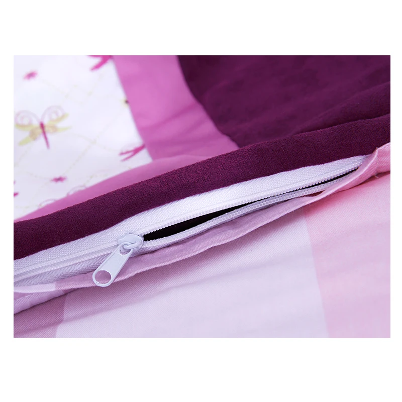 Beli 4 PCS bordir ungu pembibitan, Cot set tempat tidur untuk bayi perempuan yang baru lahir, Roupa de cama, Meliputi ( bumper + selimut sheet + + bantal )