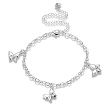 Новое поступление посеребренный ножной браслет для женщин ручной работы Les браслеты de cheville популярные ювелирные изделия Корея личность