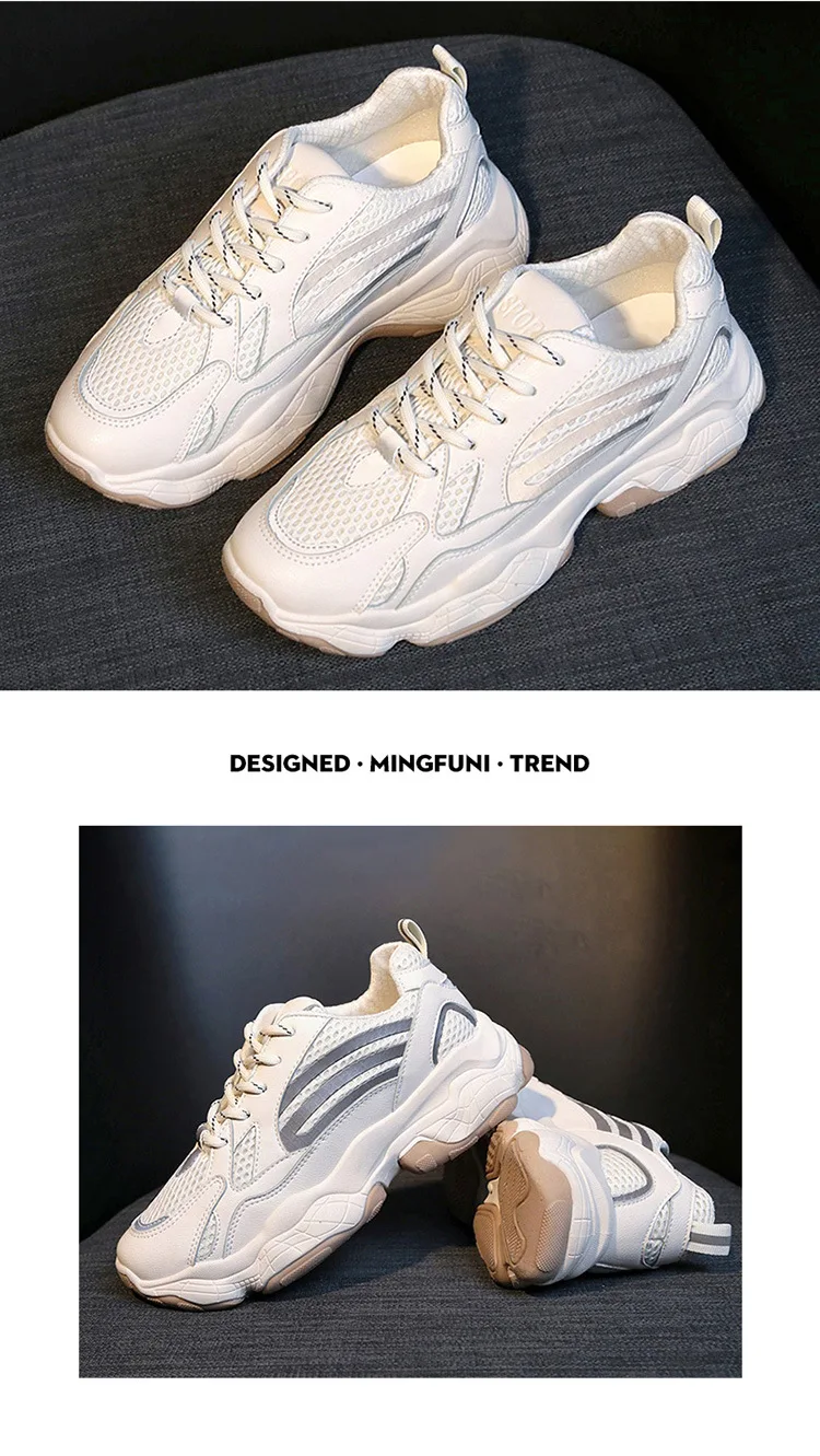 LMCAVASUN/Белая обувь; женские кроссовки на платформе в стиле пэчворк; zapatos de mujer; светоотражающие Серебристые кроссовки; chaussures; женская обувь
