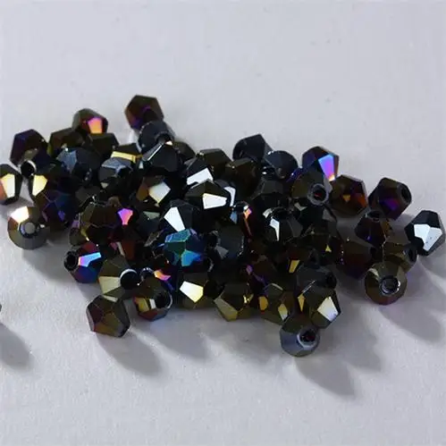 

1000pcs 4mm Bicone 5301 Austria Crystal Beads Glass Beads Loose Spacer Bead for DIY Jewelry Making.Black AB