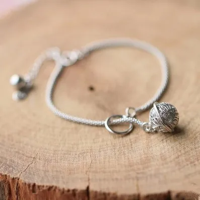 

925 Sterling Silver Lucky Bell Bracelets For Women Exquisite Girls Student Minimalis Jewelry Fashion Bracelet Gifts