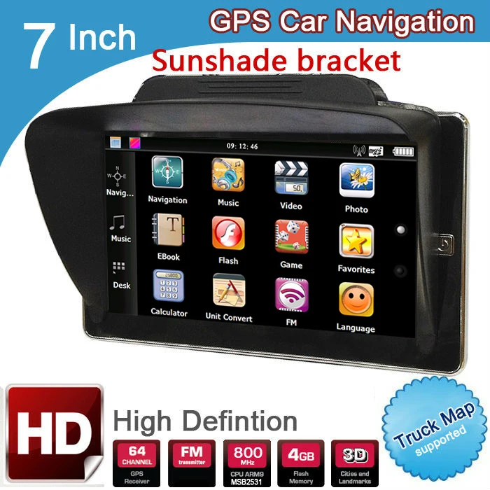 

7 inch 800*480 Spain Car truck vehicle GPS Navigation MSB2531 800Mhz FM DDR3 128M 4GB FM 800HZ OS CE 6.0 vehicle gps navigator