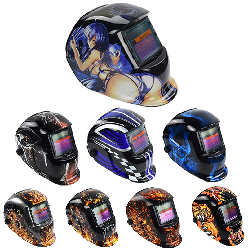 Auto Darkening Welding Helmet Electric Welding Mask Solar Powered Grinding Polish Safety Protective Welder Goggles Cap Working