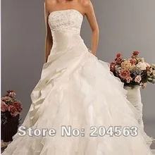 Элегантные Свадебные платья без бретелек Новое свадебное платье с юбкой с рюшами размер на заказ/цвет