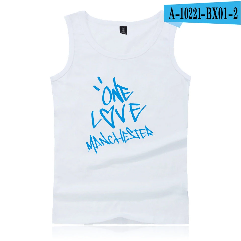 White Ariana Grande майка мужская больше цветов Sleeveness рубашка принт One Love MANCHESTER Ariana Grande хип-хоп летняя майка с бретелями футболки - Цвет: White