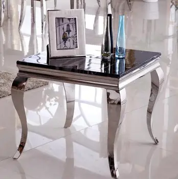Fashion stainless steel side table small coffee table marble glass side a few sofa side a few corner a few mobile renmen side table walnut
