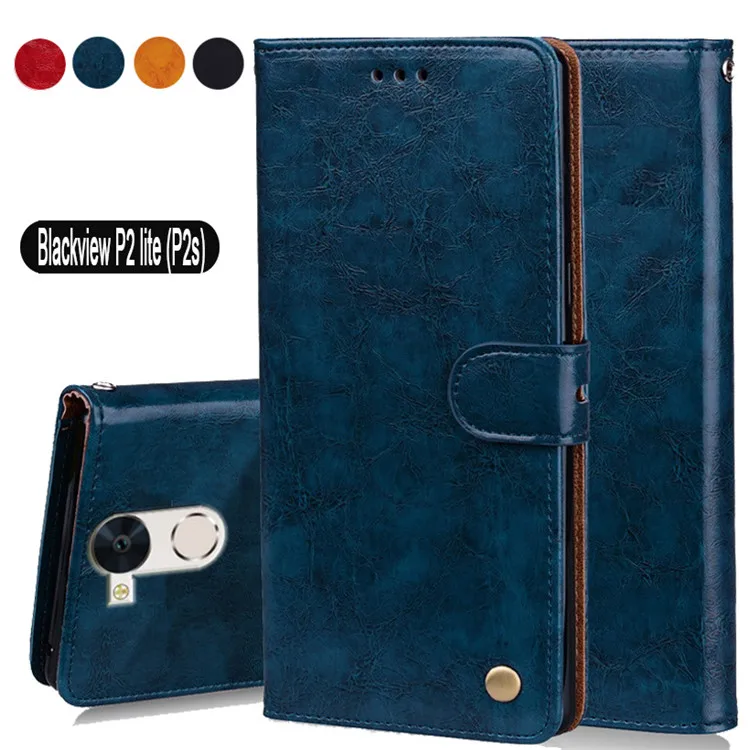 

Luxury PU Leather Slip-resistant Flip Wallet Case For Blackview P2 lite (P2s) Book Case 5.5" Back Cover Case W01