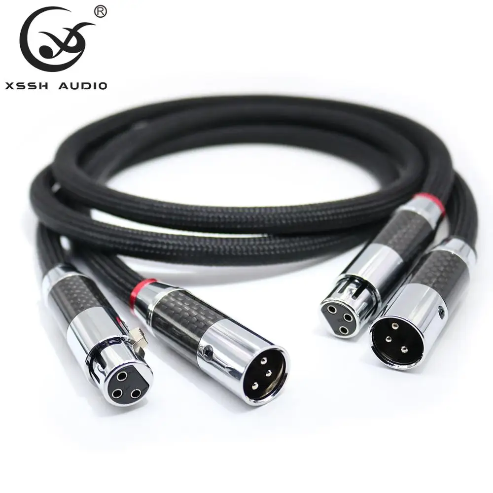 Tanie 1 para 2 sztuk XSSH Hi end HIFI FA 220 pcv 2 rdzeń czystej miedzi OFC PCOCC kobieta XLR do męskiego XLR kabel audio rca kable linii drutu