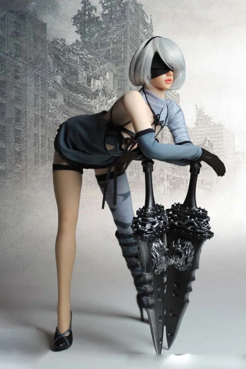 SET017 Косплей 1/6 Nil механический Эра робот Ulha AUTOMATA2B Одежда наборы одежды йоркха № 2 Тип B с головой для 1" бледного тела