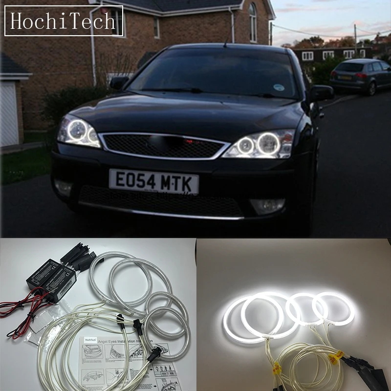 HochiTech для Ford Mondeo MK3 2001-2007 ультра яркий дневной светильник DRL CCFL ангельские глазки демон глаза комплект Теплый Белый Halo Кольцо