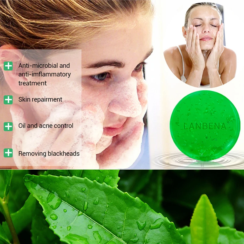 LANBENA чайное дерево мыло ручной работы эфирное масло для лица Очищение лечение