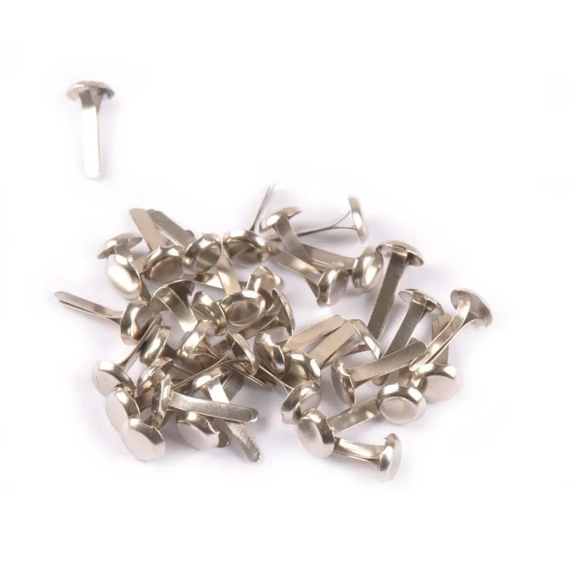 Mixed Round Brad Metal Crafts Embellishments 100Pcs For Scrapbook Diy Decor Fastener Brads Handmade Supplies