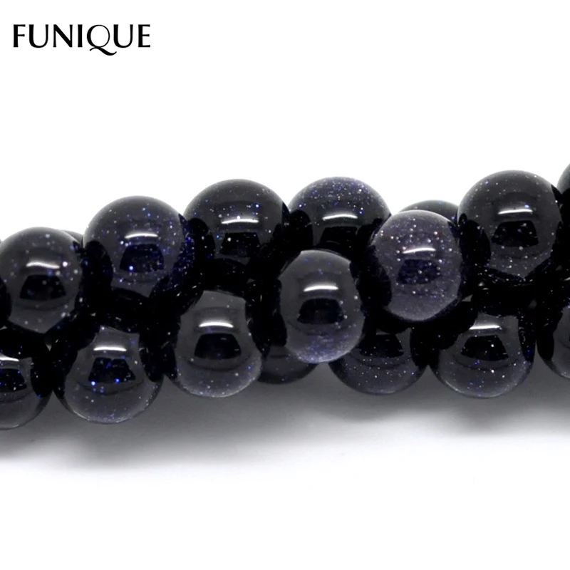 FUNIQUE 8 мм бусины из натурального камня круглые темно-синие пески камень свободные