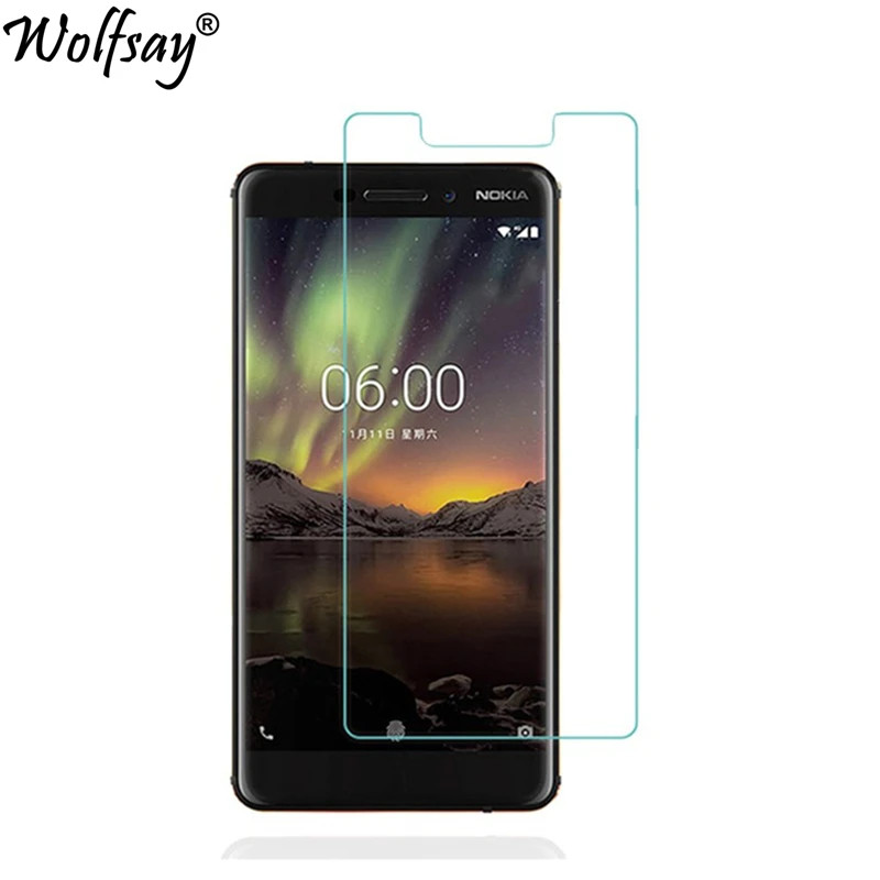 Wolfsay 2 шт Стекло для Nokia 6 2018 защита экрана закаленное стекло пленка 1 TA 1050 1043