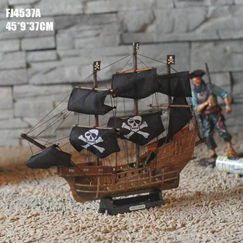 

Wooden Craft Carving Nautical Sailing Ship Model Wooden Sailboat Mediterranean Style Boats Yacht Model Home Decor Crafts for Kid
