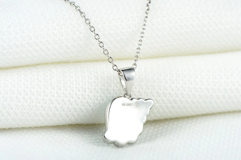 DORMITH 925 sterling silver necklace synthesis opal Conch pendants necklace rhodium plating for women fashion jewelry DP0189 DORMITH 925 sterling silver necklace synthesis opal Conch pendants necklace rhodium plating for women fashion jewelry DP0189