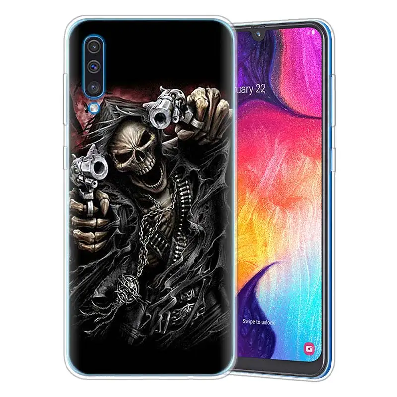 05 Мрачный Жнец "скелетная" тема, чехол для samsung A50 A70 A60 A40 A30 A20 A20e A10 M30 M20 M10 A7 A9 мягкий чехол для телефона из ТПУ с принтом "Coque - Цвет: 05