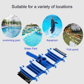 

14inch Flexible ABS Plastic Durable Body Flexible Spa Pool Vacuum Head for Cleaning Debris Pool Floors Cleaning Tool With Brush