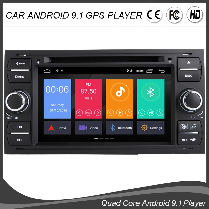 Двойной Din Android 9 0 четырехъядерный автомобильный DVD GPS плеер для FORD Focus Mondeo Transit GALAXY