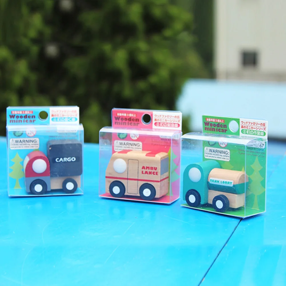 Детские Мини-Транспортные средства, игрушка, мульти-узор, креативная деревянная модель автомобиля, детские развивающие игрушки, подарок на Рождество деревянный игрушечный автомобиль для детей