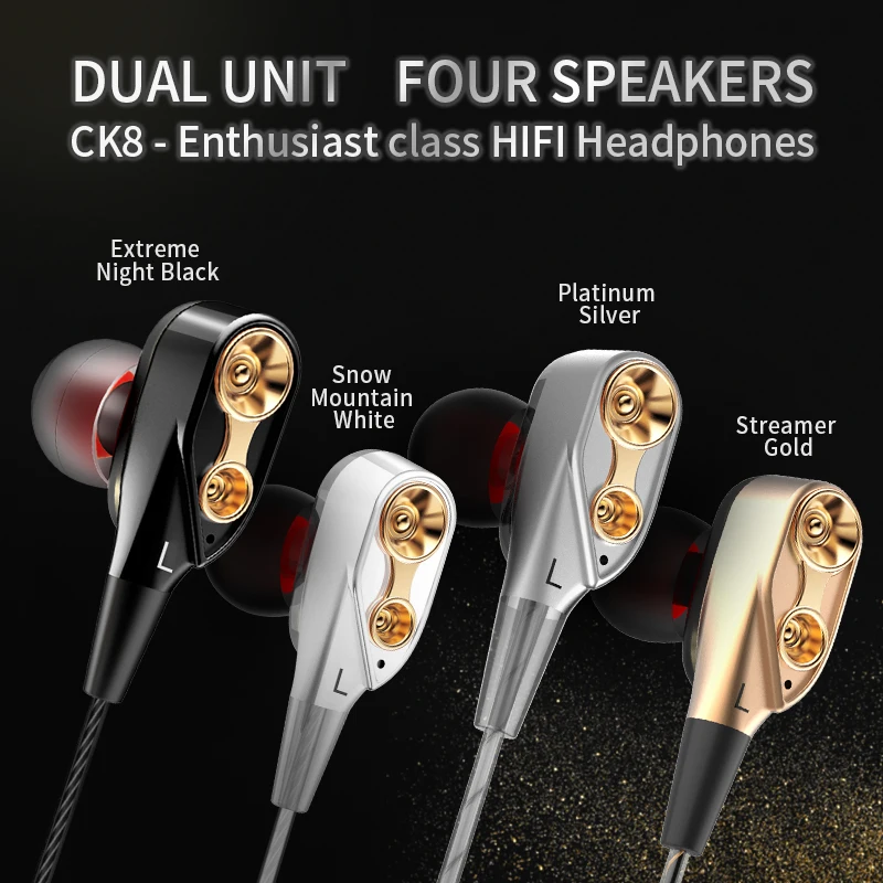 

Original QKZ CK8 3.5mm In-Ear Stereo Earbud Earphone For Mobile Phone Universal Sport Running Headset for Samsung iPhone Xiaomi