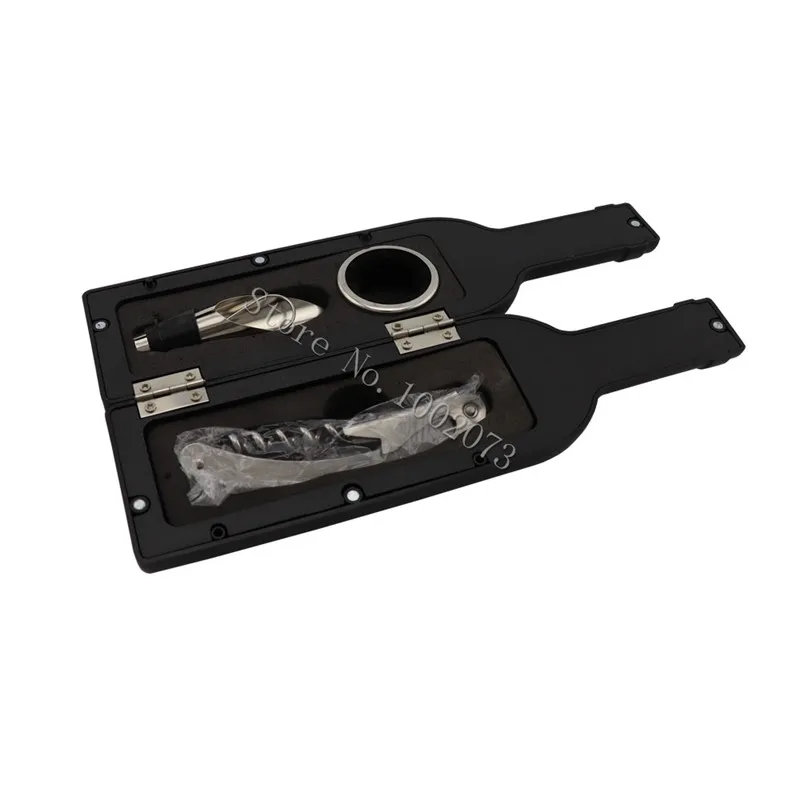 

3Pcs Wine Bottle Corkscrew Set Wine Bottle Opener, Drip Ring and Wine Pourer Wine Tool Accessory Set