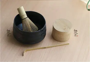 

Japan Handmade Bator Matcha kit gift Maccha whisk bowl scoop black tea set scoop moderate Japanese green tea teaware tea ware