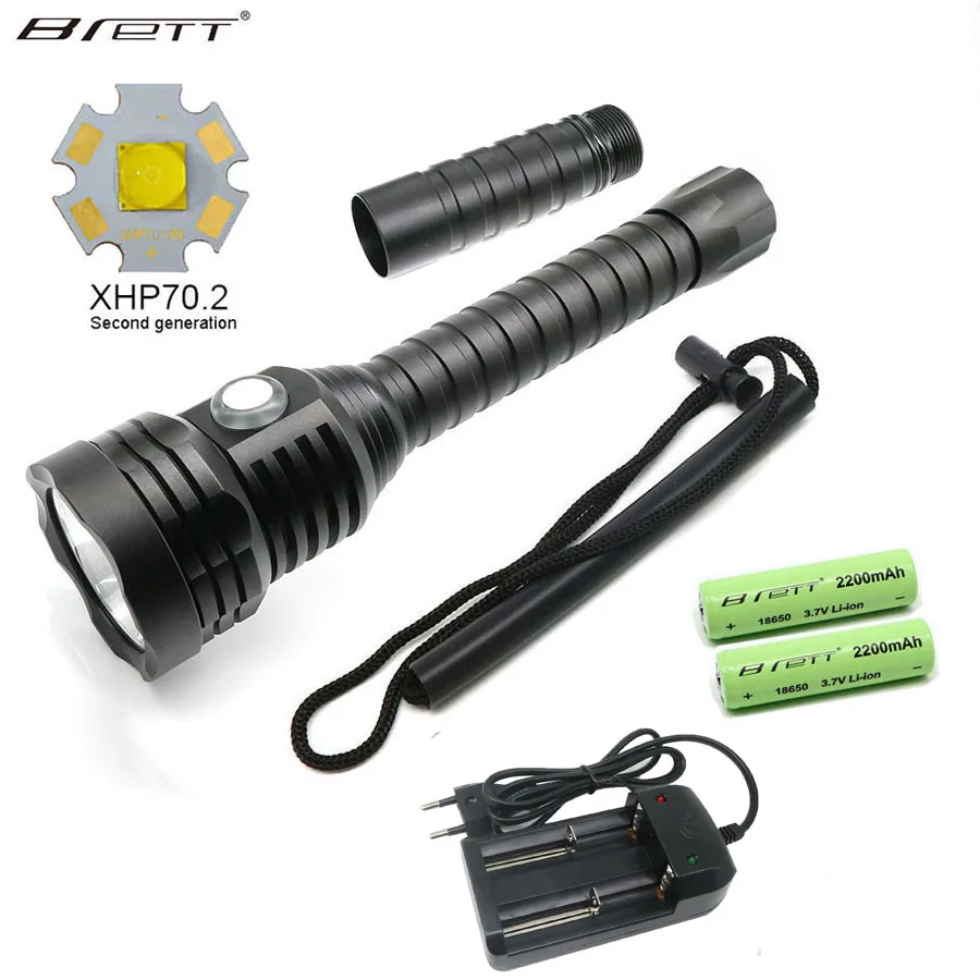 Светодиодный фонарик для дайвинга с лампами CREE XHP70 4000 люмен дальнее освещение