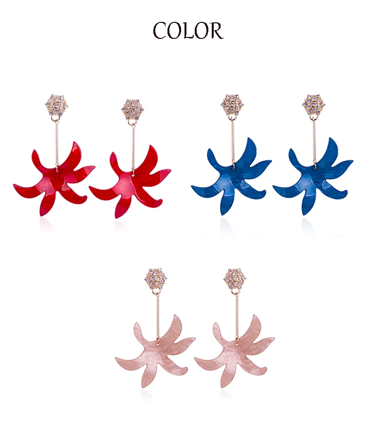 YUQINQIN Trendy Drop Earrings for Women 2018 Jewelry Long Resin Flower Earings Fashion Elegant Acrylic Dangling Wedding Earring (8)