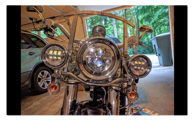 7 LED Headlight For Harley Davidson MOTORCYCLE CHROME PROJECTOR DAYMAKER HID LED LIGHT BULB Jeep Wrangler LED Headlamp  (11)