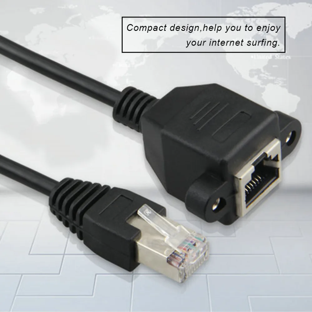 

30cm/60cm/100cm/150cm Male To Female RJ45 Screw Panel Mount Ethernet LAN Network Extension Cable For Laptop For PC