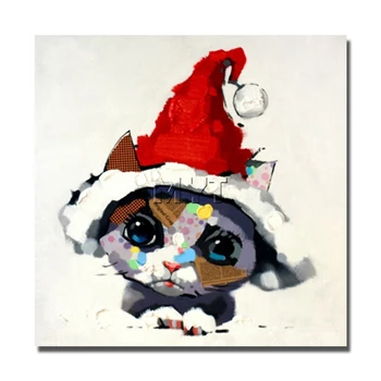 

Baby cat lovely pet canvas wall picture by hand painted home wall decoration nice design home goods oil painting
