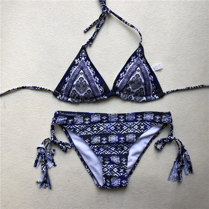 

Pop Sexy Women Swimsuits 2018 New Floral Print Bikini Set Bandage Push-Up Padded Swimwear Swimsuit Bathing Brazilian