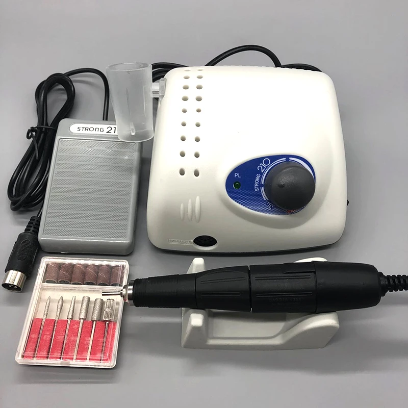 

STRONG 210 65W Electric Nail Drill Machine 35K 40K 102L 105L Handpiece Manicure Pedicure Nail File Bit Nail Art Equipment