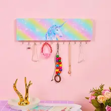 12 Hooks Unicorn Wood Decorative Wall Hooks For Hanger Wooden Storage Rack Organizer For Baby Clothes Toys  Kids Room Home Decor