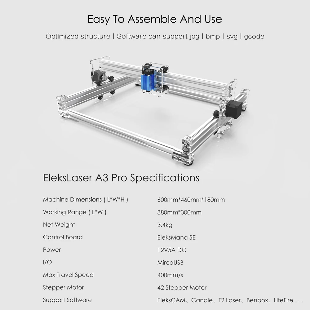 A3 Pro 500 МВт настольный USB лазерный гравировальный станок резчик DIY Лазерный принтер с защитными очками