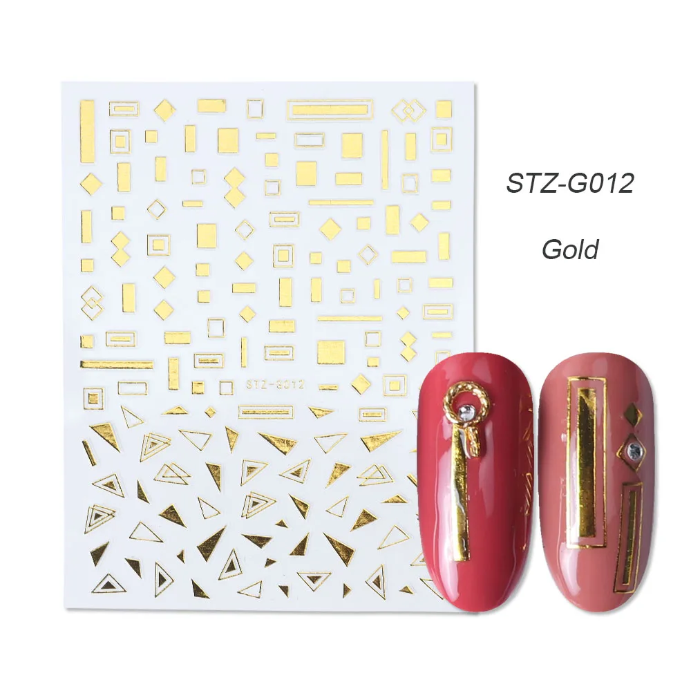 gold silver 3D stickers STZ-G012 gold