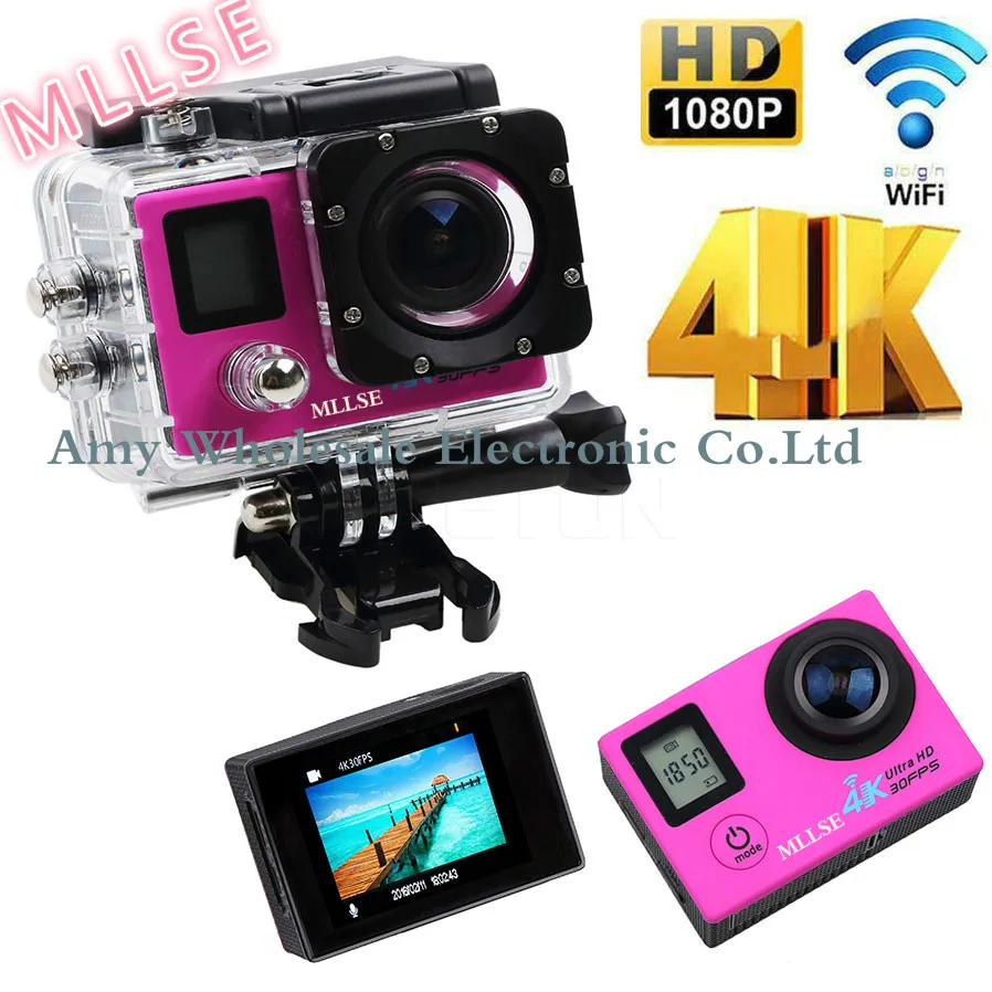 Order Offer of  100% Original MLLSE Dual Screen Sport action video camera 4K wifi Ultra HD 1080p 30fps 170D waterpr