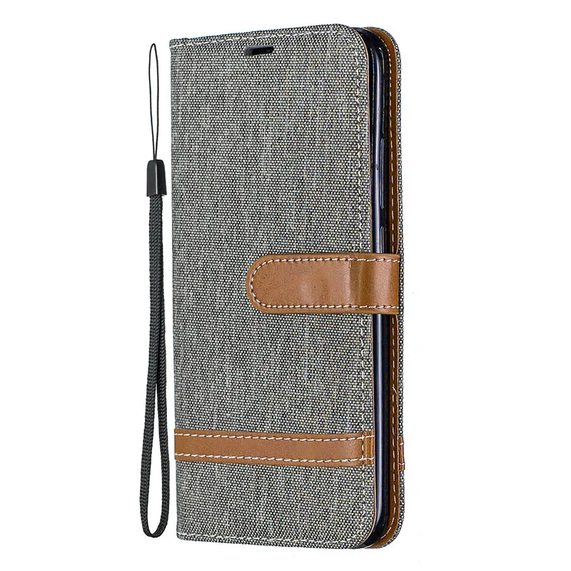 Ткань чехол-книжка из искусственной кожи чехол-портмоне для samsung Galaxy S8 чехол для samsung A3 A320 A5 A520 A6 A7 A8 M20 A20 A30 - Цвет: Gray-BF