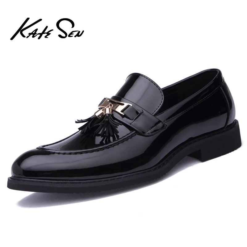 

KATESEN Men's casual shoes breathable leather loafers Fashion office dress shoes men's wedding soft shoes zapatos de hombre