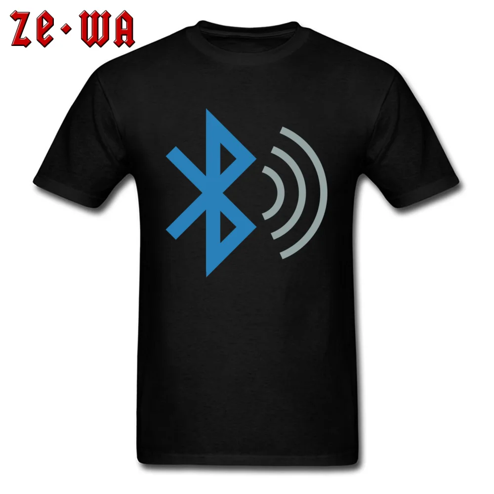 bluetooth 2 Custom Short Sleeve Tops Shirt Summer Fall Crew Neck 100% Cotton Mens T Shirts Custom T-Shirt Prevailing bluetooth 2 black