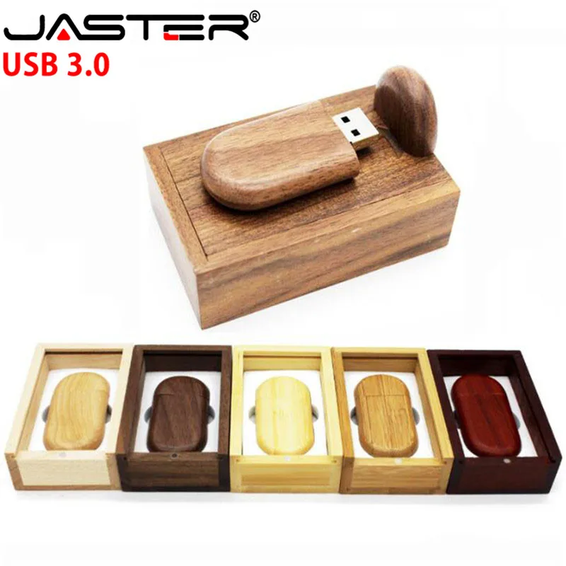 

JASTER USB 3.0 (10 PCS free LOGO) maple walnut wooden usb + box usb flash drive Memory stick pendrive 8GB 16GB 32GB gift