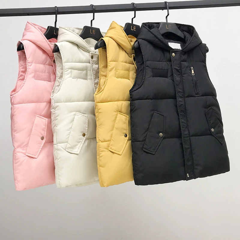Orwindny Autumn And Winter Women's Vest 2019 New Fashion Hooded Regular Zipper Sleeveless Jacket Coat Warm Waistcoat Outerwear